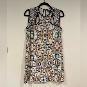 Anthropologie Funktional 100% Silk Geodesic Art Mini Dress - S